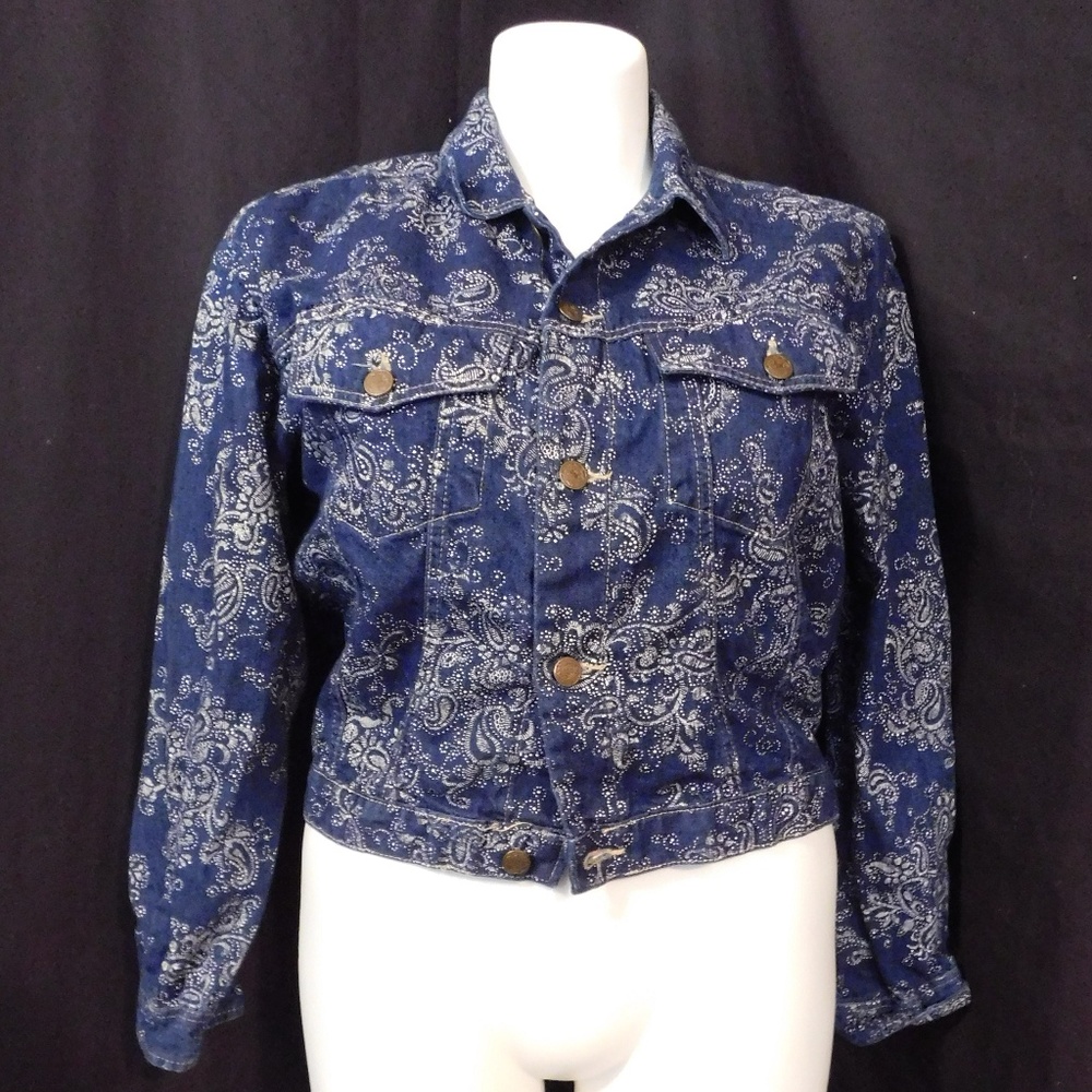 All-Over Blue Bandana Dungaree Jean Jacket Coat